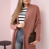 Sweater with batwing sleeve dark pink