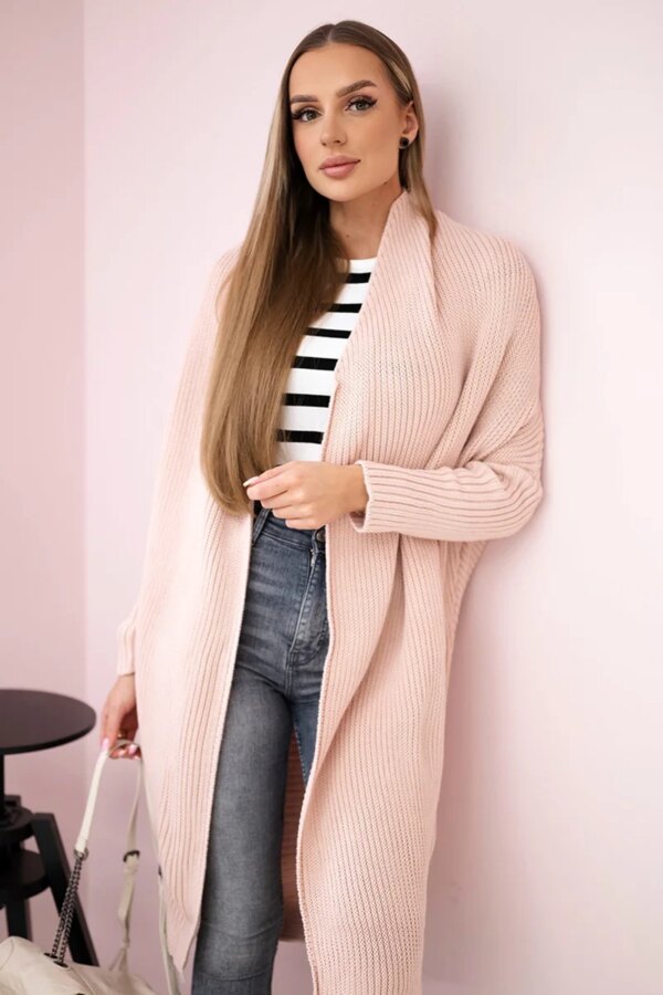 Sweater with batwing sleeve powder pink