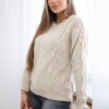 Sweater with beige weave of braids