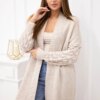 Sweater with bubbles on the sleeve beige