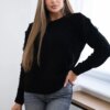 Sweater with cable weave in black