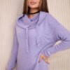 Sweater with clutch at the bottom light purple
