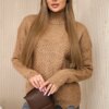 Sweater with decorative Camel ruffle
