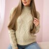 Sweater with decorative beige fabric