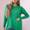 Sweater with front pockets in light green color