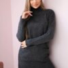 Sweater with graphite stand-up collar