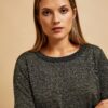 Sweater with metallic thread