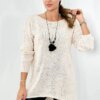 Sweater with necklace light beige