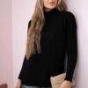 Sweater with stand-up collar black