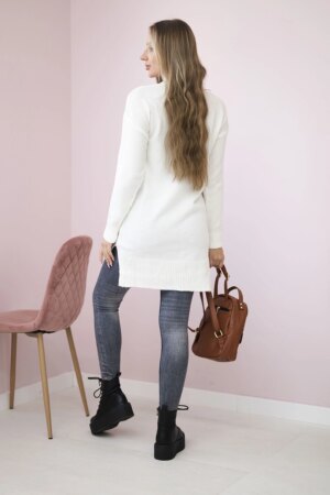 Sweater with stand-up collar ecru Sweater with stand-up collar ecru