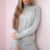 Sweater with stand-up collar gray