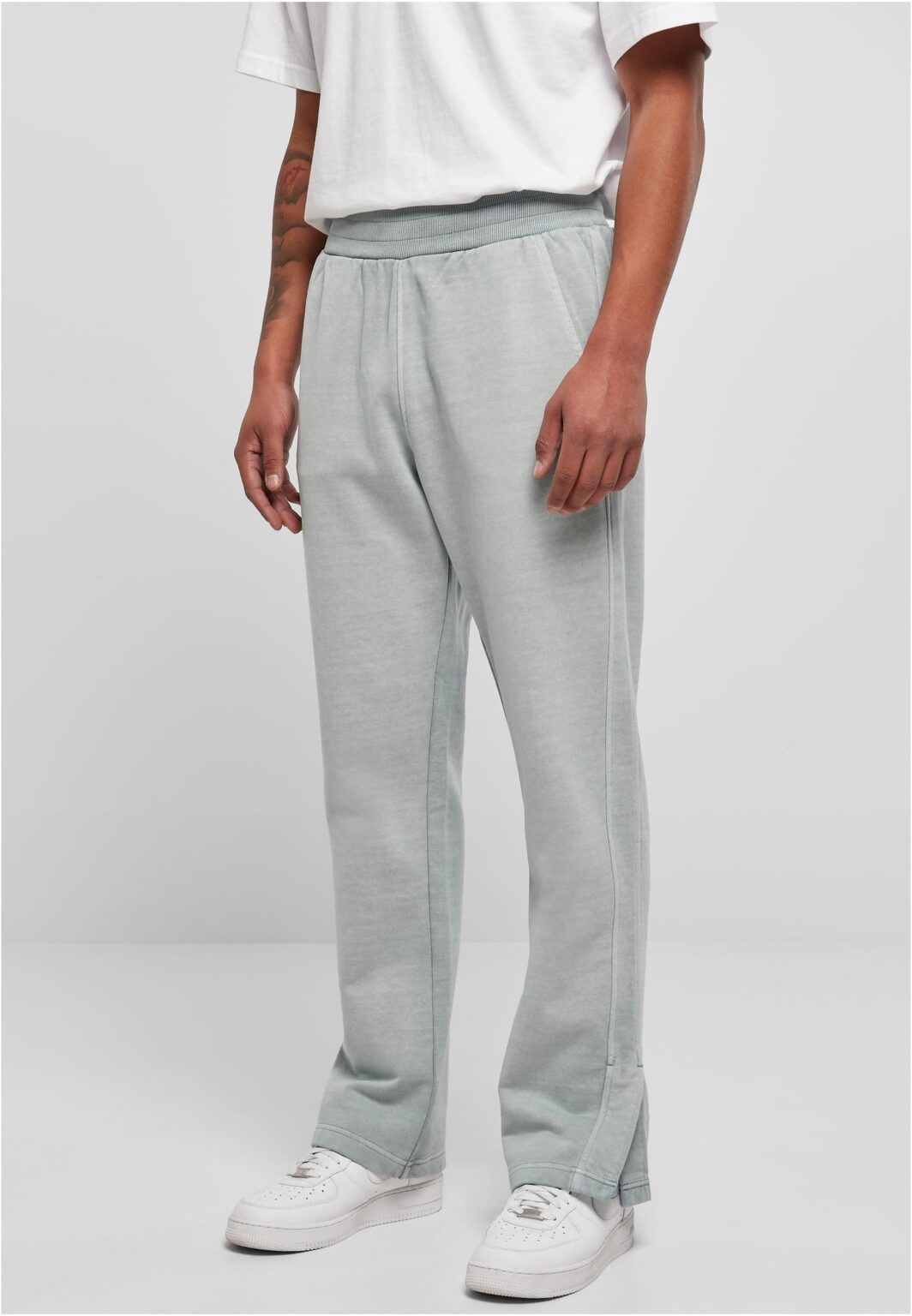 Sweatpants Heavy Terry Garment Dye Slit Summerblue