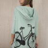 Sweatshirt with a dark mint cycling print