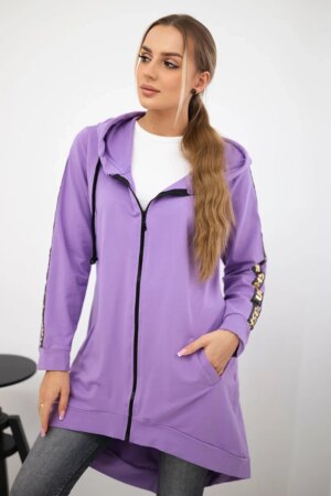 Sweatshirt with back zip dark purple