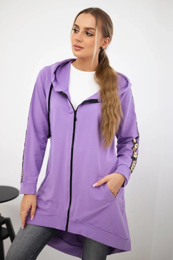 Sweatshirt with back zip dark purple