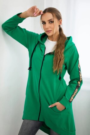 Sweatshirt with back zip light green