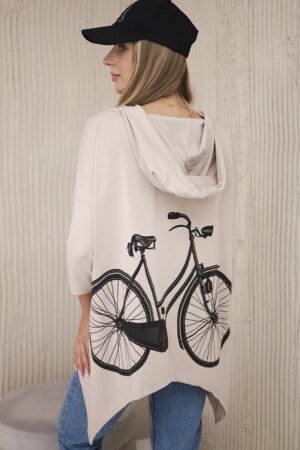 Sweatshirt with cycling print beige Sweatshirt with cycling print beige
