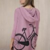 Sweatshirt with cycling print dark pink