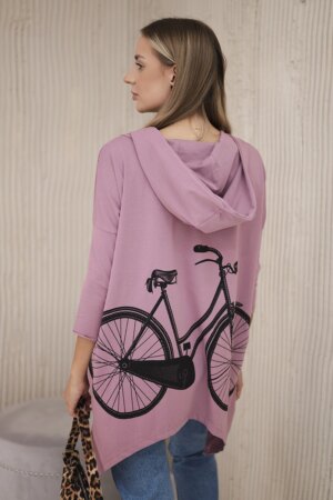Sweatshirt with cycling print dark pink