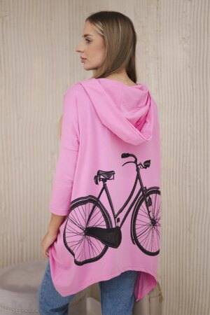 Sweatshirt with cycling print light pink
