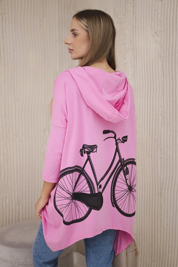 Sweatshirt with cycling print light pink