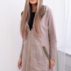 Sweatshirt with decorative belt dark beige