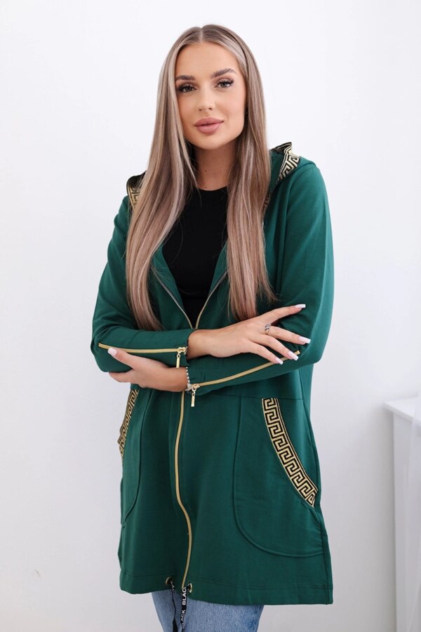 Sweatshirt with decorative belt green