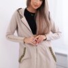 Sweatshirt with decorative belt in beige color