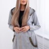 Sweatshirt with decorative belt in gray color
