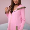 Sweatshirt with decorative belt light pink