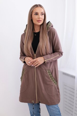 Sweatshirt with decorative mocha tape