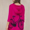 Sweatshirt with fuchsia bicycle print