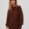 Sweatshirt with puff sleeves and turtleneck