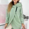 Sweatshirt with short zipper dark mint