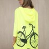 Sweatshirt with yellow neon print for cycling