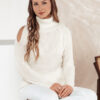 Sweter damski GOLFIVA ecru Dstreet