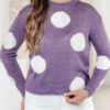 Sweter damski POLKAVO fioletowy Dstreet