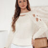 Sweter damski SLITARIA ecru Dstreet