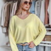 Sweter damskie one size oversize NORVAN cytrynowy Dstreet