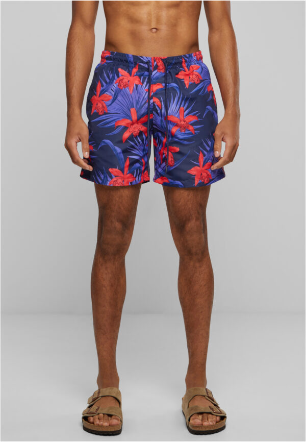 Swim shorts with blue/red pattern Swim shorts with blue/red pattern