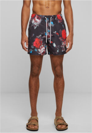 Swimsuit pattern shorts black rose aop