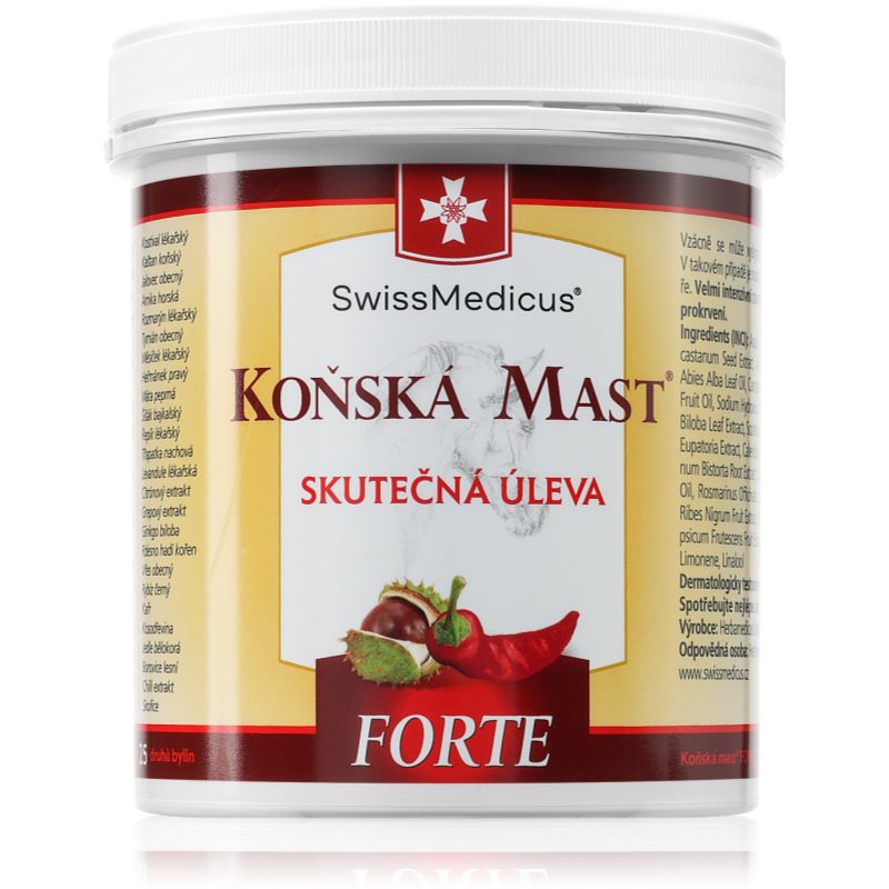 SwissMedicus Koňská mast FORTE hřejivá zsír 500 ml-ár