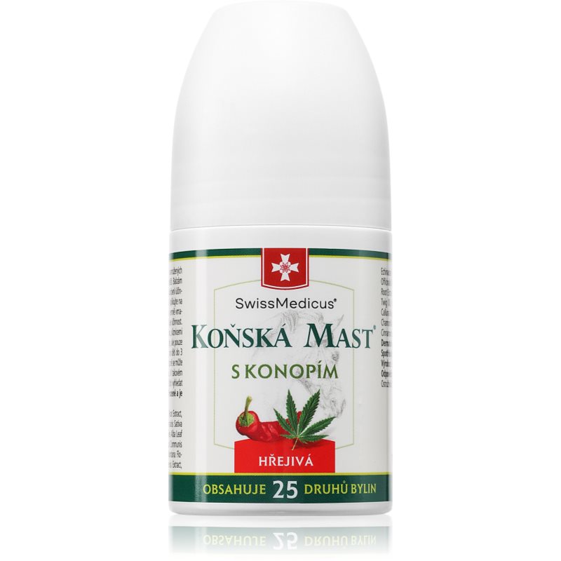 SwissMedicus Koňská mast s konopím hřejivá roll-on 90 ml-ár