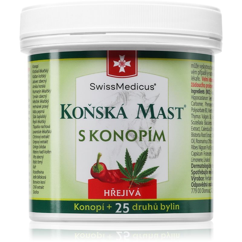SwissMedicus Koňská mast s konopím hřejivá zsír 250 ml-ár
