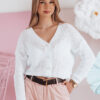 Swter damskie one size oversize prążkowany SWEETDREAM biały Dstreet