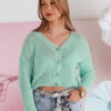 Swter damskie one size oversize prążkowany SWEETDREAM miętowy Dstreet
