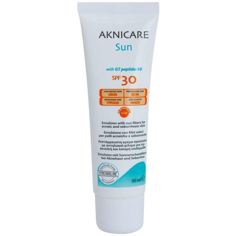 Synchroline Aknicare Sun napozó emulzió pattanásos és szeborrhoeás bőrre SPF 30 50 ml-Eredeti