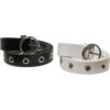Synthetic leather eyelet strap 2 packs black/white
