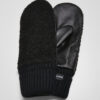Synthetic leather gloves Sherpa black