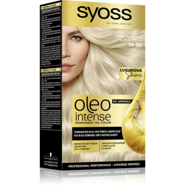 Syoss Oleo Intense tartós hajfesték olajjal árnyalat 10-50 Light Ashy Blond 1 db-Ár